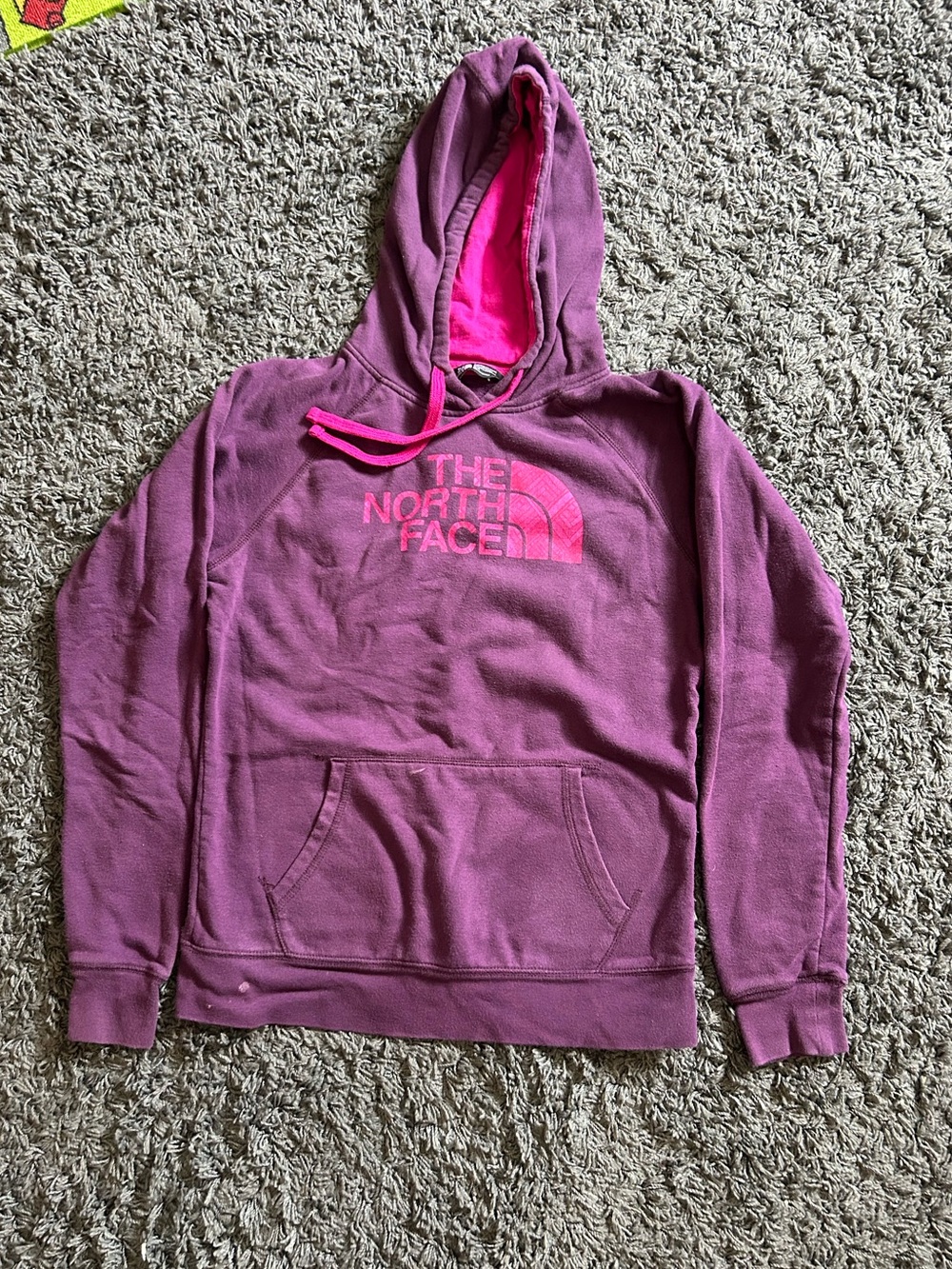 The North Face Mauve Pullover Hoodie with Hot Pink Logo